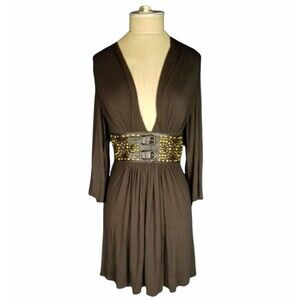 Jagger womens brown dress, with attached decorative belt, size xs